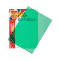 Обложки для переплета пластиковые зел А4,200мкм Комус 100шт/уп 254637