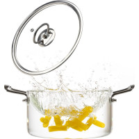 Кастрюля Leonord italiano, объем 2.5 л, из жаропрочного боросиликатного стекла с крышкой с пароотводом 105037