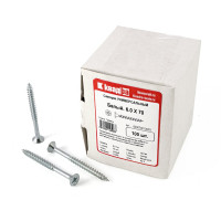 Универсальный саморез Квадра 6x70 белый, голова потай, резьба 41 мм, цинк, кop 100 шт. 603070000100