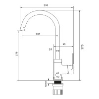 Смеситель для кухни Wesnaart ray, хром RAY11-110