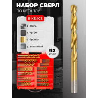 Сверла по металлу, набор 93 предмета Forcekraft FK-924U93(57269)