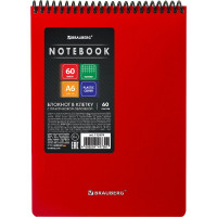 Блокнот BRAUBERG Малого Формата А6, 60 л., обложка пластик, клетка, Metropolis, Ассорти 115578