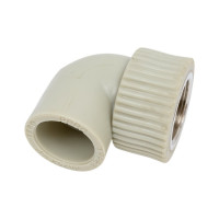 Угольник комбинированный TEBO PPR 25x3/4 ВР серый 031030407