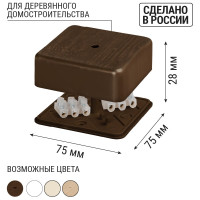 Коробка распределительная TDM ELECTRIC 75х75х28 ОП бук, с клеммной колодкой, IP40 SQ1401-0306