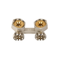 Угловой Н-образный клапан для нижнего подключения отопительных приборов SR Rubinetterie 3/4"х3/4" 0740-2000N0E0