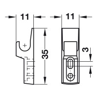 Ответная деталь Hafele MINI-LATCH черный 245.54.390