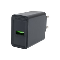 Сетевое зарядное устройство VENTION на 1 порт USB A QC 3.0, 2.4A, черный FABB0-EU