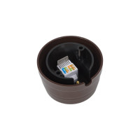 Пластиковая компьютерная розетка МЕЗОНИНЪ RJ45, цвет - коричневый GE30341-04