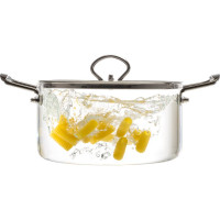 Кастрюля Leonord italiano, объем 2.5 л, из жаропрочного боросиликатного стекла с крышкой с пароотводом 105037