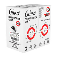 Кабель Ripo Utp4 cat5e 24awg cu (outdoor) с одножильным тросом, черный, 25м 001-112018-25
