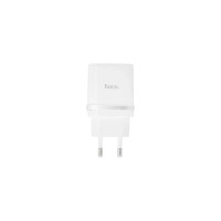 Сзу Hoco c12q smart 1xusb, 3а, 18w, qc3.0, led + usb кабель type-c, 1м (белый) 0L-00044852