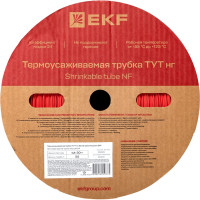 Термоусаживаемая трубка EKF ТУТ нг 30/15, красная, рулон PROxima tut-30-r