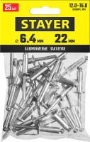 Stayer pro-fix, 6.4 х 22 мм, 25 шт, алюминиевые заклепки, professional (3120-64-22)