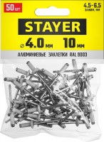 Stayer color-fix, 4.0 х 10 мм, белый, 50 шт, алюминиевые заклепки, professional (3125-40-9003)