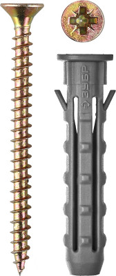 ЗУБР 5 х 30 / 3.0 х 40 мм, 15 шт, дюбель с саморезом (30661-05-30)