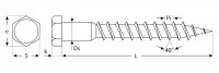 Шурупы шдш с шестигранной головкой (din 571), 130 х 6 мм, 950 шт, ЗУБР