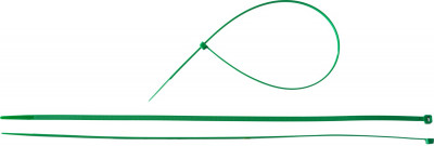 ЗУБР кс-з1, 4.8 x 400 мм, нейлон ра66, 100 шт, зеленые, кабельные стяжки, профессионал (309060-48-400)