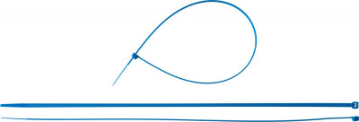 ЗУБР кс-с1, 4.8 x 400 мм, нейлон ра66, 100 шт, синие, кабельные стяжки, профессионал (309070-48-400)