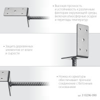 ЗУБР ос-l, 91 x 120 x 60 мм, l-образное основание столба (310296-090)