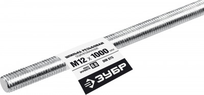 ЗУБР din 975, кл. пр. 6.8, м12 x 1000 мм, резьбовая шпилька, 1 шт, профессионал (30336-12-1)