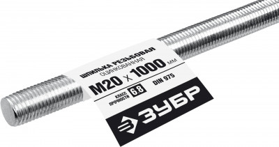ЗУБР din 975, кл. пр. 6.8, м20 x 1000 мм, резьбовая шпилька, 1 шт, профессионал (30336-20-1)