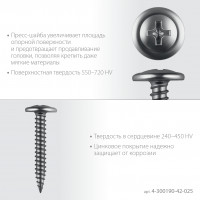 ЗУБР пшм 25 х 4.2 мм, саморез с пресс-шайбой, цинк, 15.51 кг (4-300190-42-025)