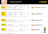 Stayer t144dp, t-хвост., hcs сталь, по дереву, прямой рез, шаг зуба 4 мм, раб. длина 75 мм, 2 шт, полотна для лобзика, professional (15983-4)