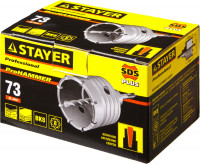 Stayer 73 мм, sds - plus, 9t, коронка по бетону с оснасткой (29190-73)