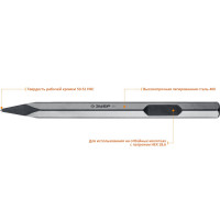 ЗУБР буран, 400 мм, hex 28, пикообразное зубило (29380-00-400)