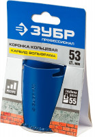 ЗУБР 53 мм, l 55 мм, карбид вольфрама, коронка кольцевая, профессионал (33350-53)