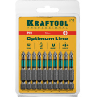 Kraftool optimum, ph1, 50 мм, 10 шт, биты (26122-1-50-10)