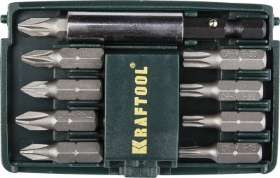 Kraftool compact-10, с магнитным адаптером, 10 шт, набор бит (26130-h10)