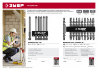 ЗУБР мх-10, 10 шт, двусторонние длинные биты (26089-h10)