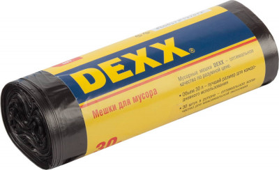 Dexx 30 л, 30 шт, черные, мусорные мешки (39150-30)