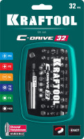 Kraftool c-drive 32, 32шт, набор многофункциональных бит (26067-h32)