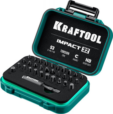 Kraftool impact-32, 32 шт, набор ударных бит (26066-h32)