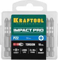 Kraftool impact pz2, 50 мм, 10 шт, ударные биты (26193-2-50-s10)
