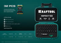 Kraftool impact-32, 32 шт, набор ударных бит (26066-h32)