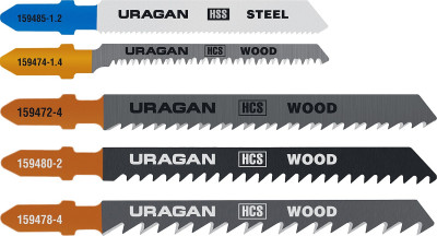 Uragan t-хвост., по металлу/дереву, 5 шт, набор полотна для лобзика (159488-h5)