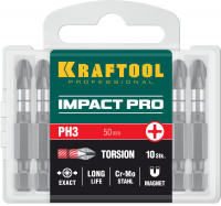 Kraftool impact ph 3, 50 мм, 10 шт, ударные биты (26191-3-50-s10)