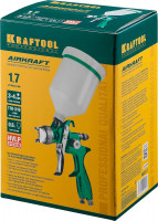 Kraftool airkraft, hvlp, 1.7 мм, пневматический краскопульт с верхним бачком (06522-1.7)