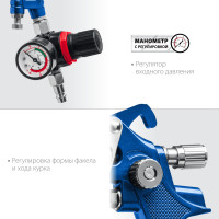 ЗУБР pro 600m, hvlp, 1.4 мм, пневматический краскопульт с верхним бачком, профессионал (06453-1.4)