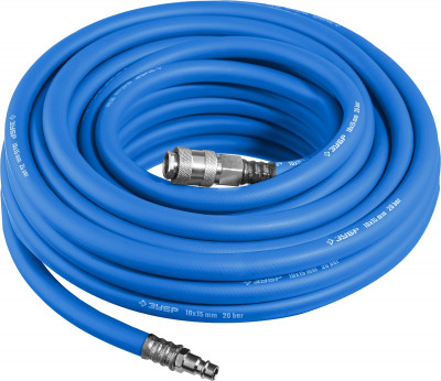 ЗУБР 10 м, 10 х 15 мм, 20 бар, воздушный шланг с фитингами рапид, профессионал (6481-10)