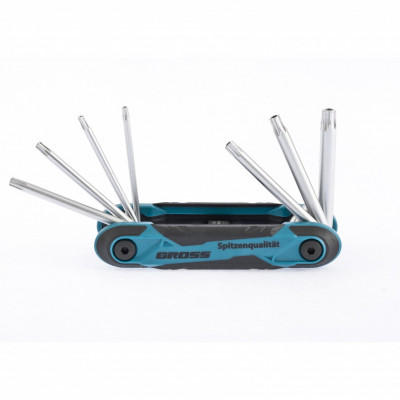 Набор ключей имбусовых tamper-torx, tt10-tt40, crv, складные, 7 шт.// gross