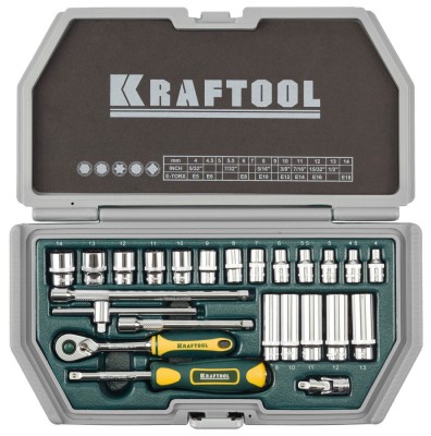 Набор торцовых головок kraftool 