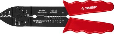 Электропассатижи, съемник 0.8 - 2.6 мм, кусачки, обжим наконечников, винторез, 230 мм, ЗУБР