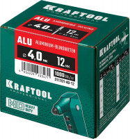 Kraftool alu (al5052), 4.0 x 12 мм, 1000 шт, алюминиевые заклепки (311701-40-12)