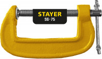 Stayer sg-75, 75 мм, чугунная струбцина g (3215-075)