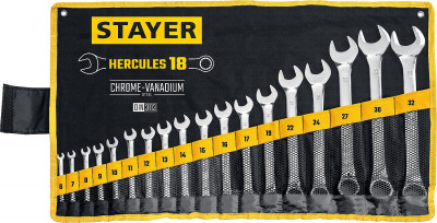 Stayer hercules, 18 шт, 6 - 32 мм, набор комбинированных гаечных ключей, professional (27081-h18)