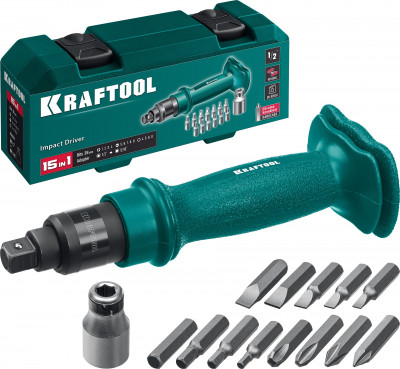 Kraftool id-15, 15 предм., ударно-поворотная отвертка (25550-н10)